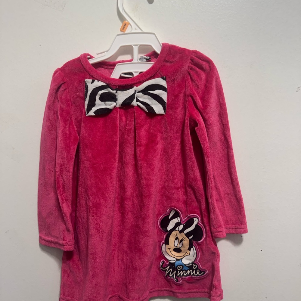 Disney Pink Minnie Mouse Dress with Zebra Bow